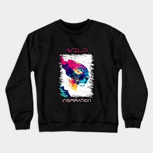 Jaguar Wild Nature Animal Colors Art Painting Crewneck Sweatshirt